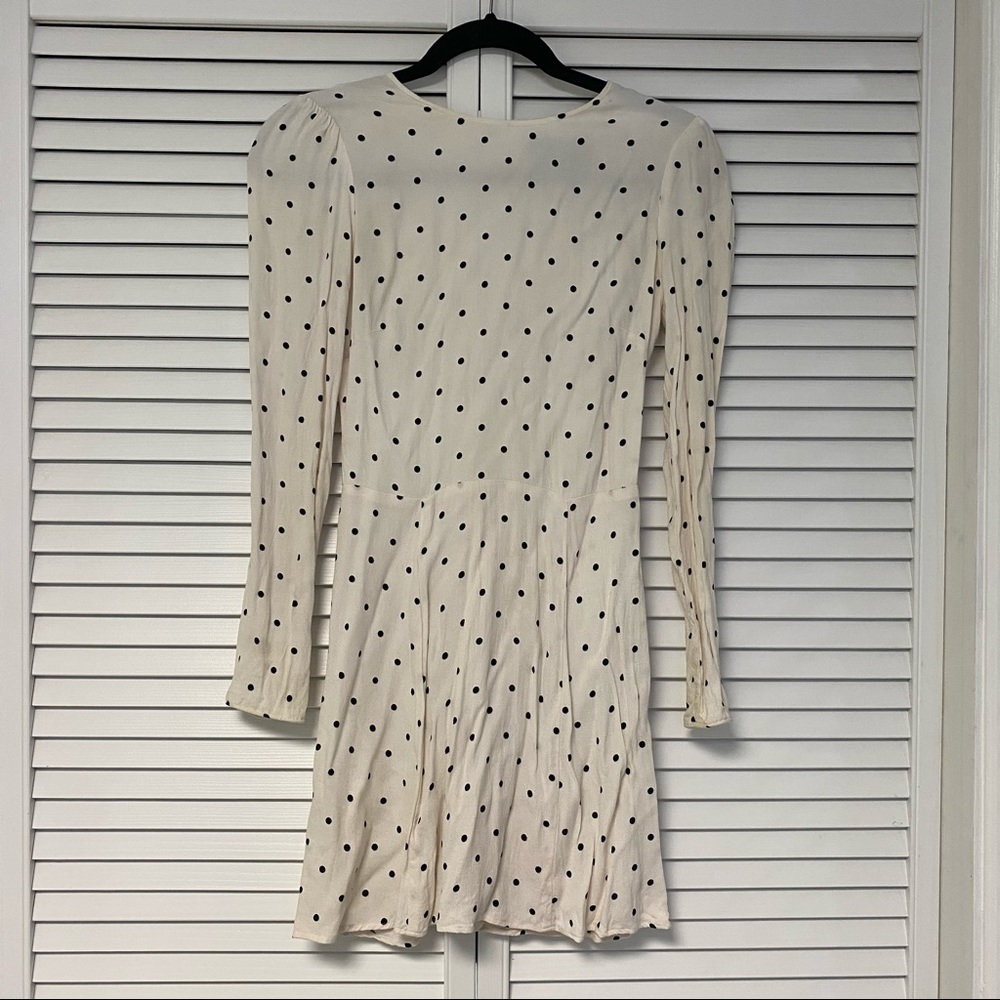 Reformation White and Black Polla Dot dress
